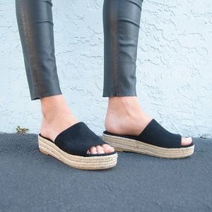 Padma Wedge Espadrille- Black